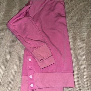 Pink Button-Detail Sweatshirt